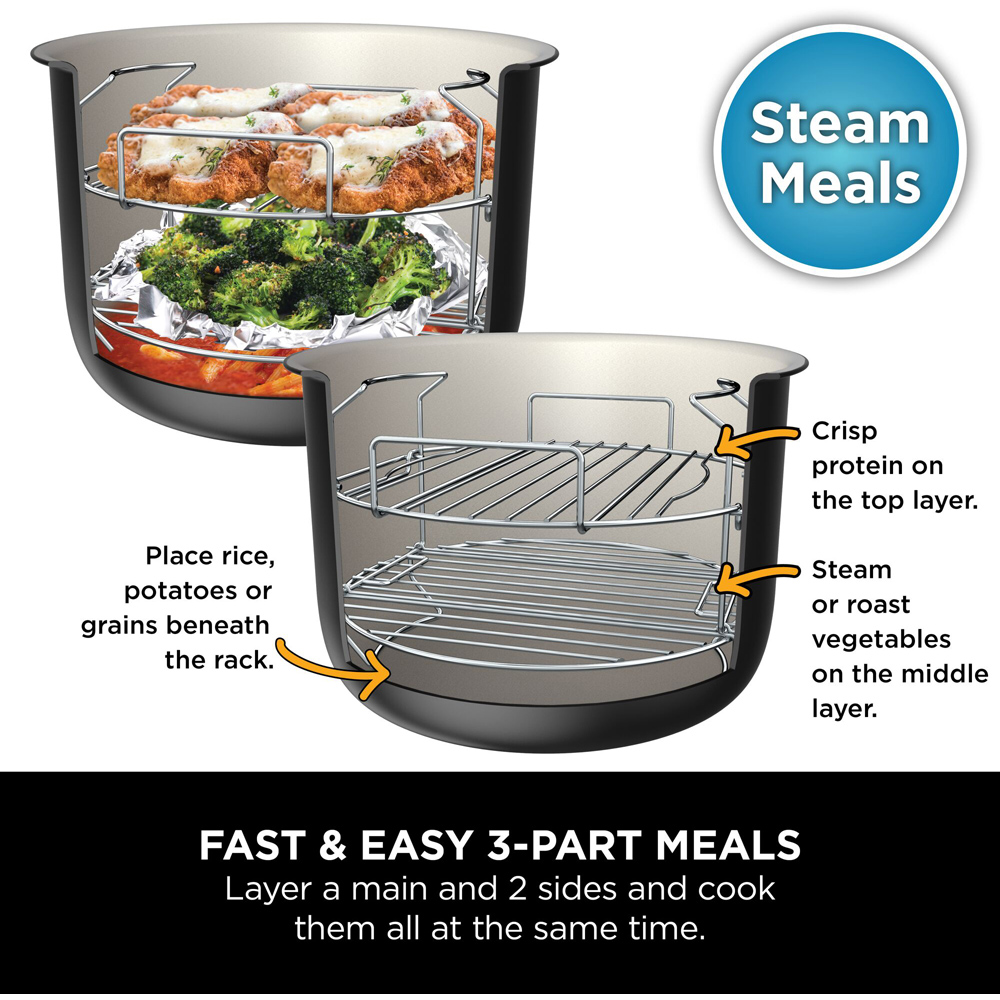 Ninja Foodi MAX OL750UK 15-in-1 Silver and Black SmartLid Multi Cooker with Smart Cook System 7.5L Image 8