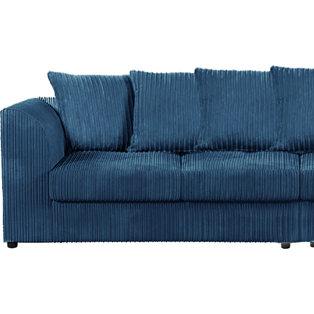 Luxor 4 Seater Marine Blue Jumbo Cord Scatter Back Sofa Image 3