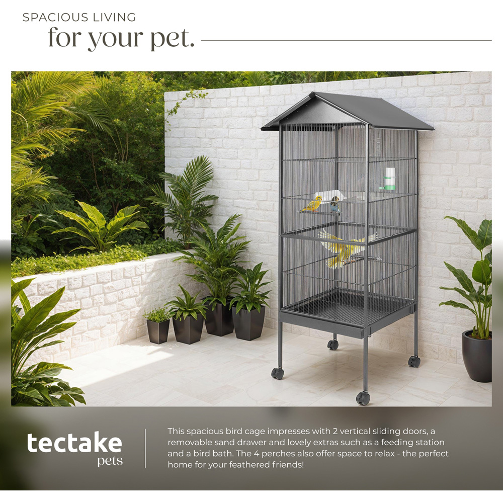 tectake Anthracite Bird Cage 162cm Image 3