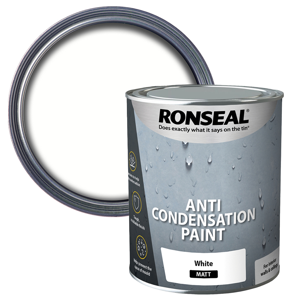 Ronseal White Matt Anti Condensation Paint 750ml Image 1