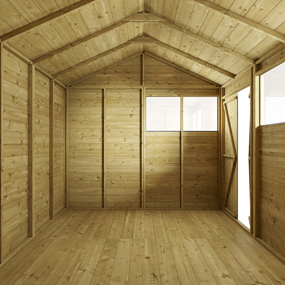 StoreMore 8 x 8ft Double Door Tongue and Groove Apex Shed with Window Image 3