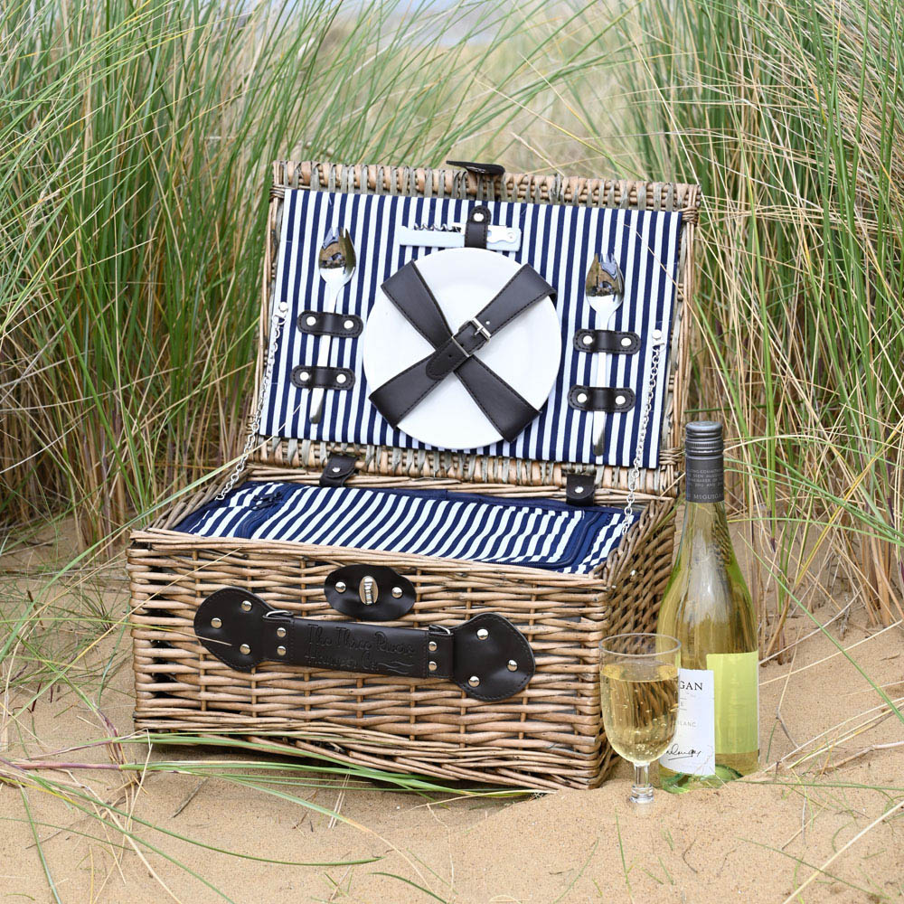 The Three Rivers Hamper Co 2 Person Wicker Basket with Contents Image 2