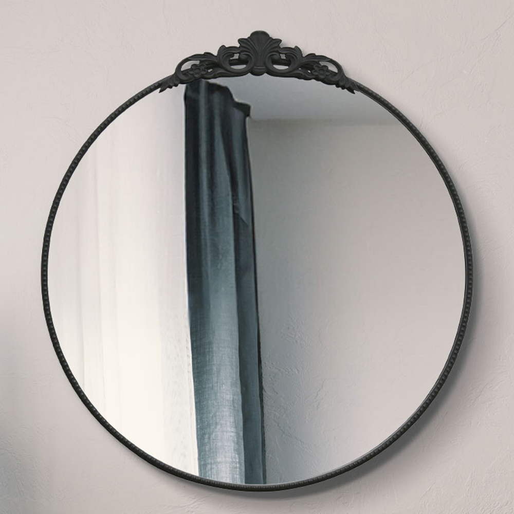 The Crown Black Metal Wall Mirror 100 x 100cm Image 5