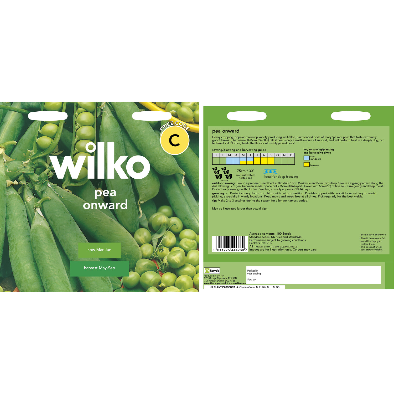 Wilko Pea Onward Seeds Image 3