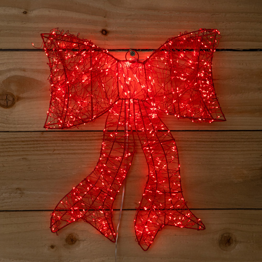 Samuel Alexander 650 Red LED Light-Up Red Christmas Bow 43cm Image 1