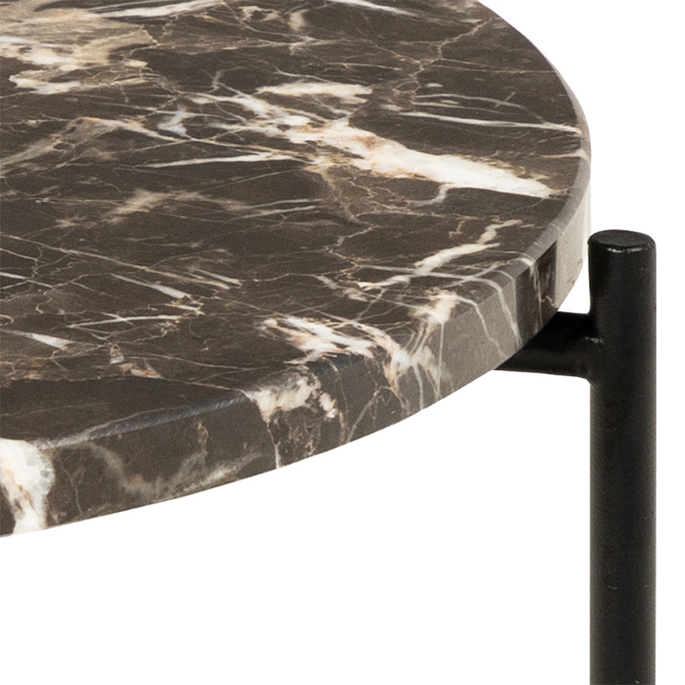 Florence Avila Brown Marble Top Side Table Image 5
