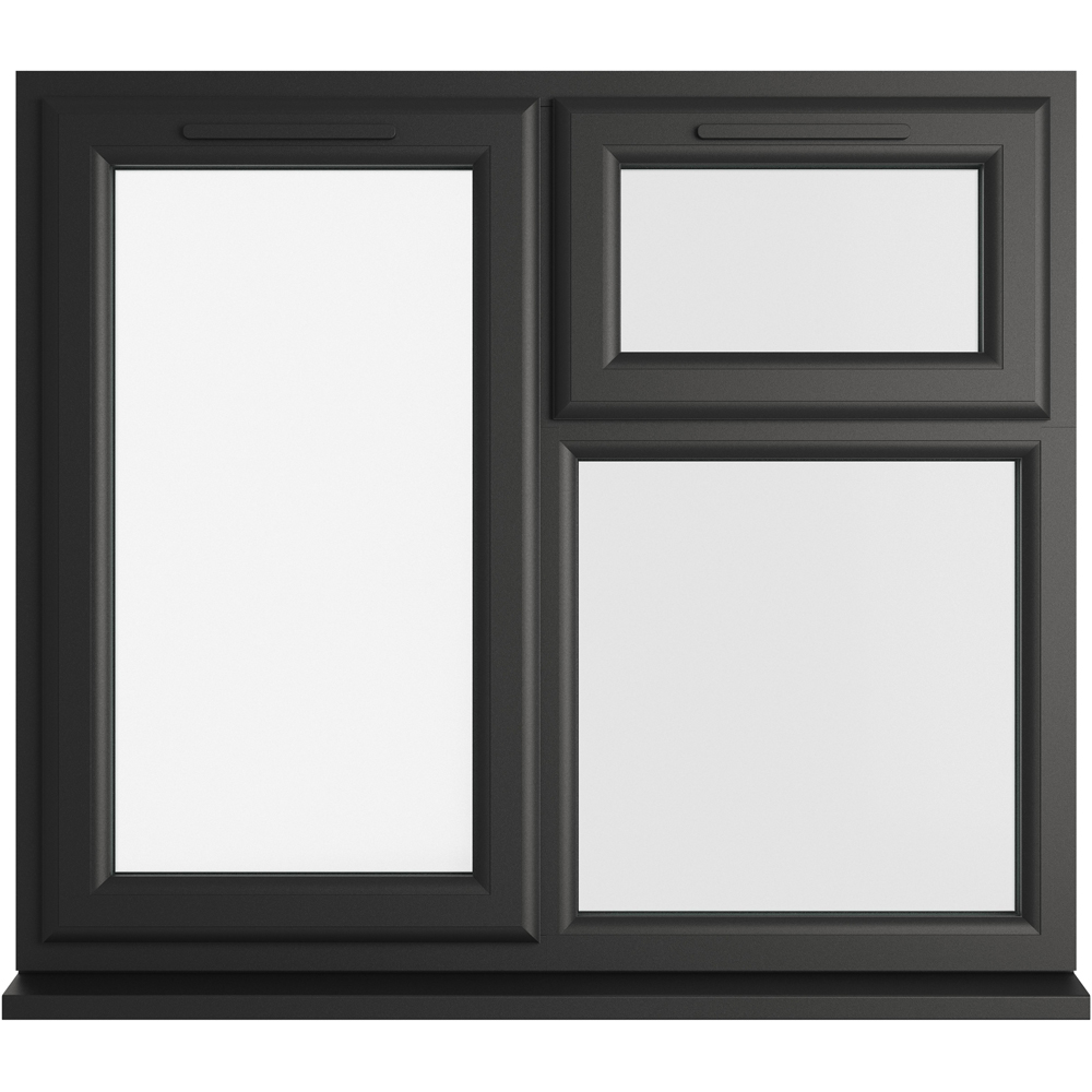 Crystal Black and White LH Side Hung and Top Opener Clear Double Glazed Window 1190 x 1040mm Image 1