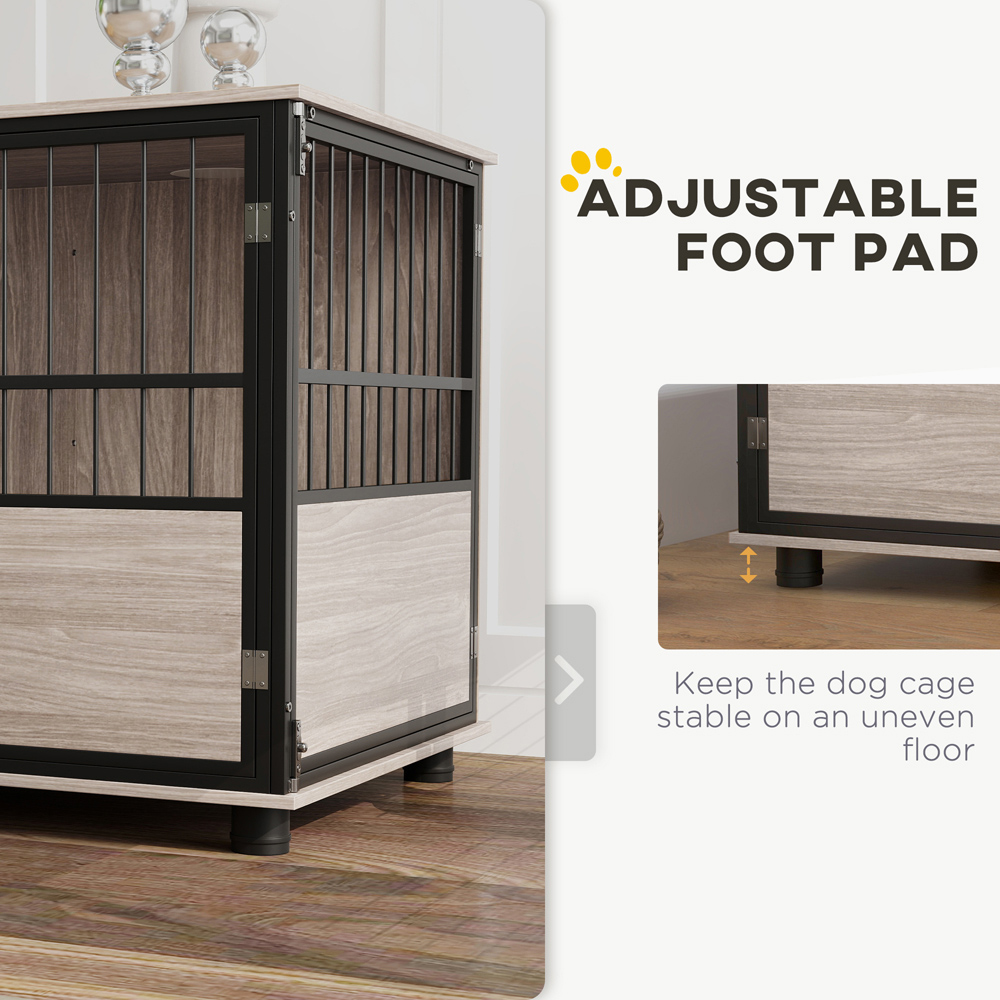 PawHut 80cm Indoor Dog Crate with Doors and Cushion Image 7
