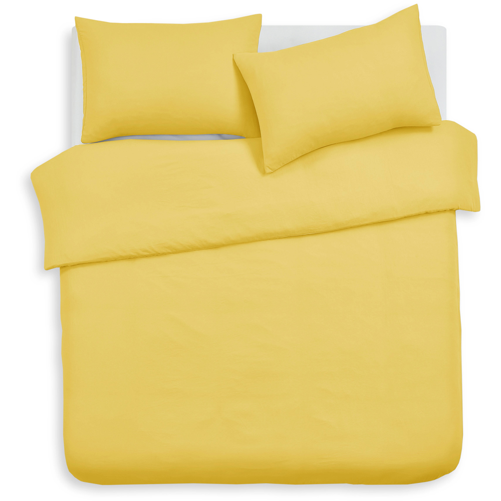 Velosso King Size Yellow Plain Microfibre Duvet Cover Set Image 2