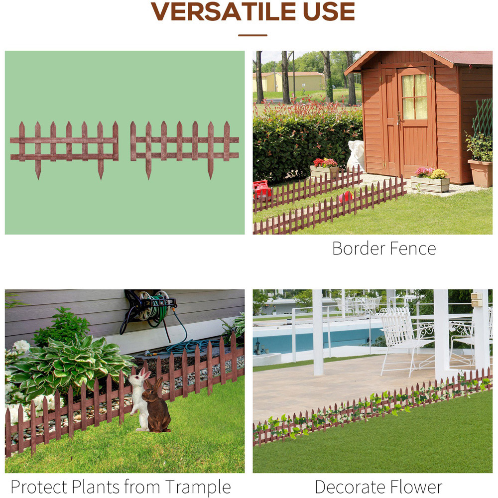 Outsunny 1 x 2ft 12 Pack Wooden Fence Panel Image 5