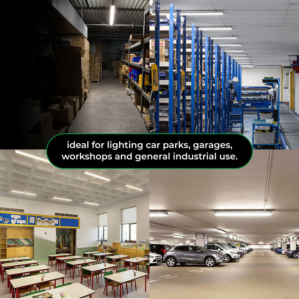 ENER-J 40W 6000K 4800 Lumen Non Corrosive LED Batten Fitting Light 120cm 6 Pack Image 6