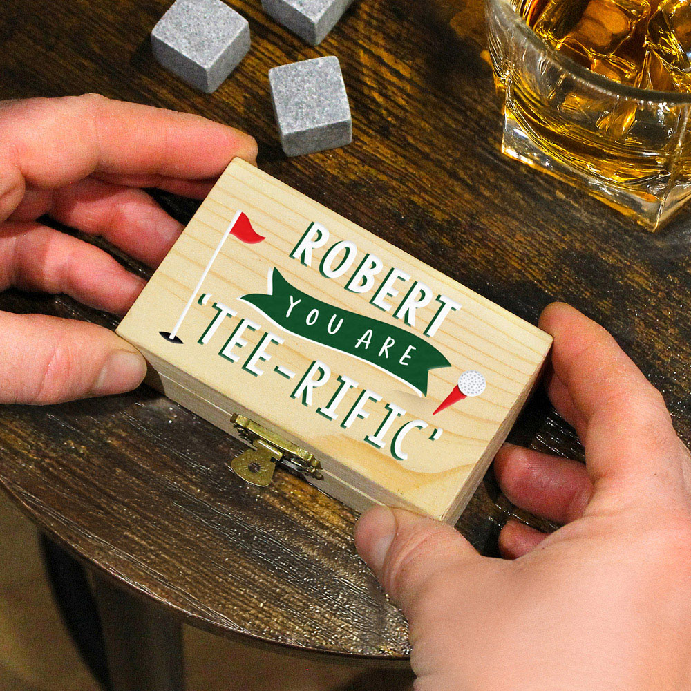 Personalised Memento Company Personalised Golf Whisky Stones Set Image 4