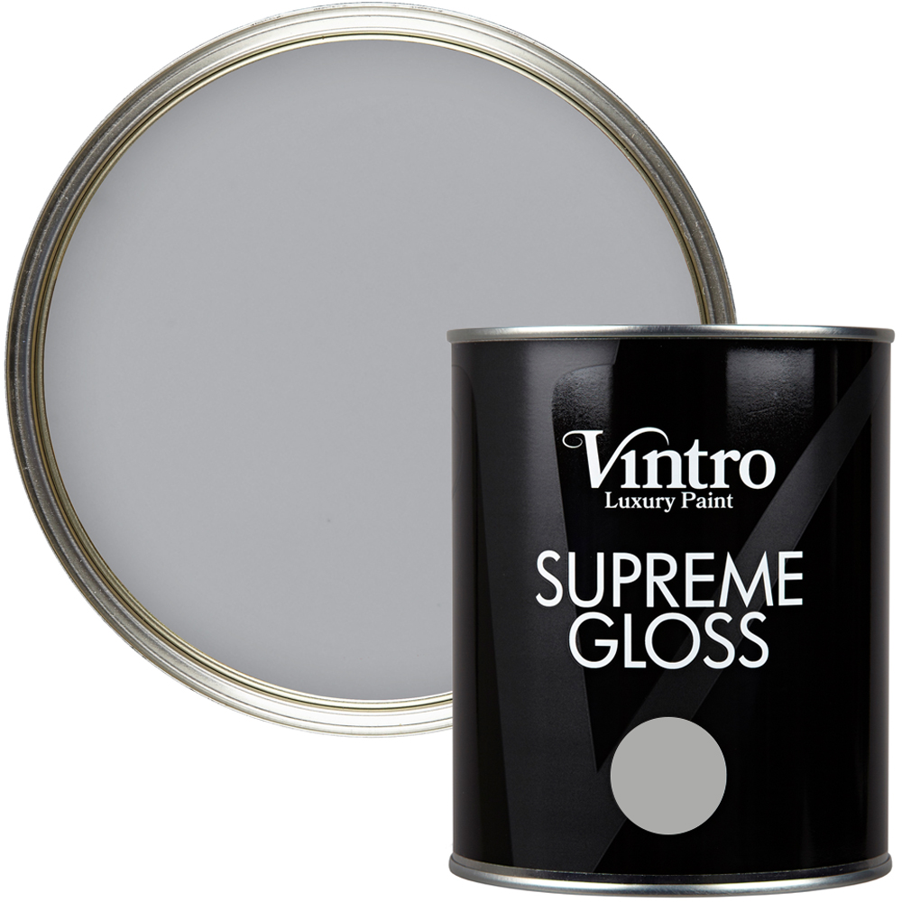 Vintro Paint Walls and Ceilings Lincoln Grey Gloss Paint 1L Image 1