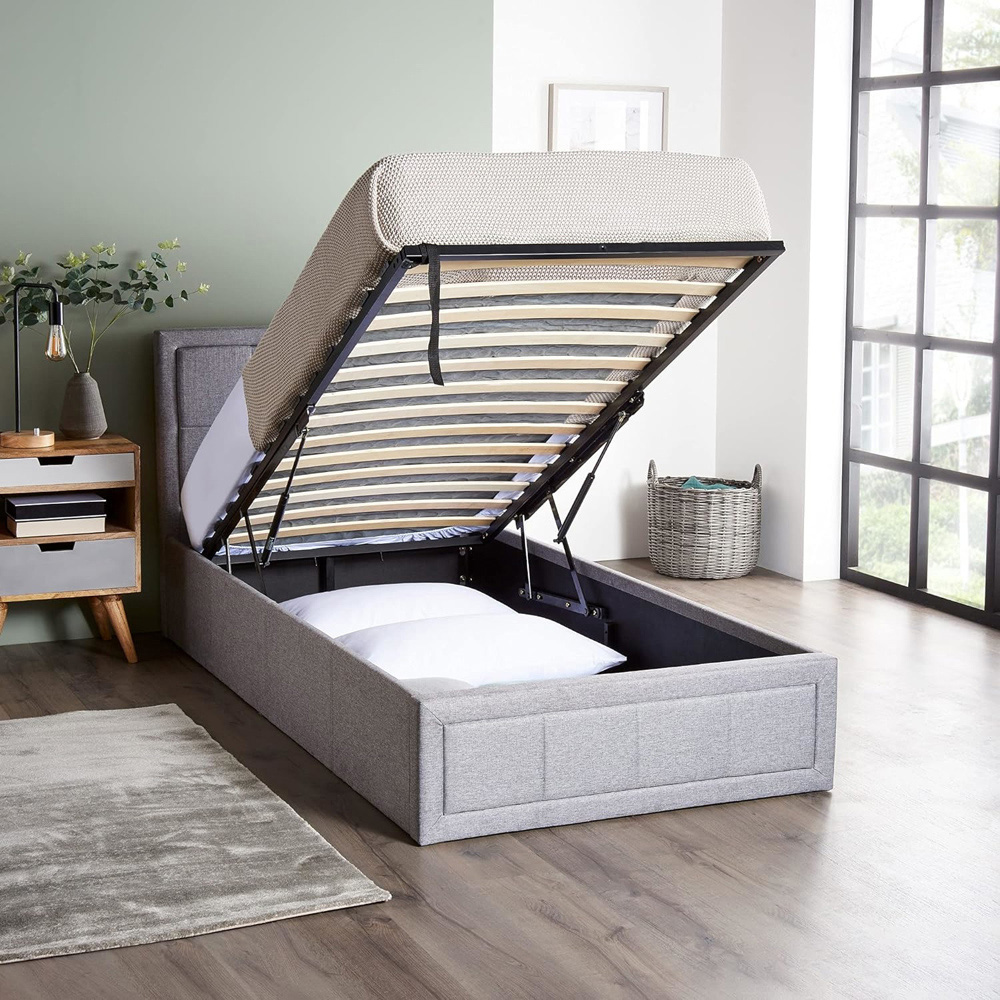 Portland Single Ottoman Upholstered Bed Frame with Storage Image 4