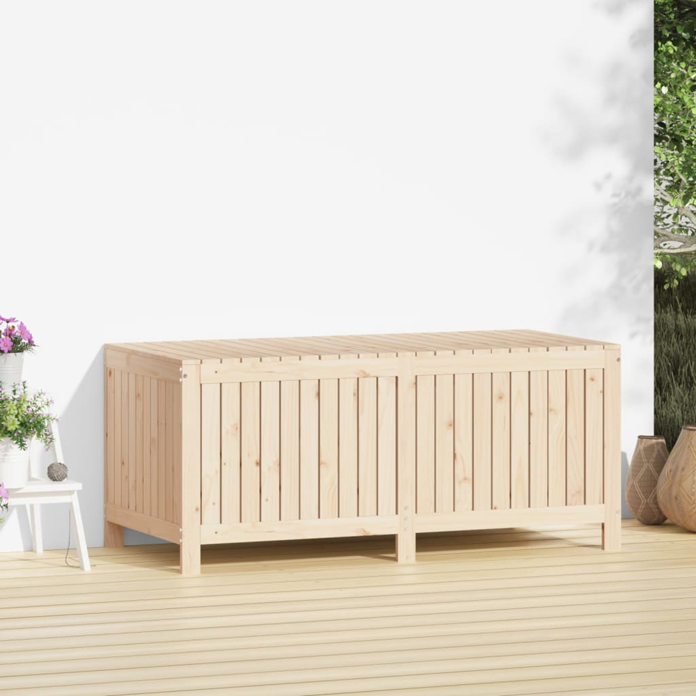 vidaXL 64 x 147 x 68cm Brown Pine Wood Garden Storage Box Image 2