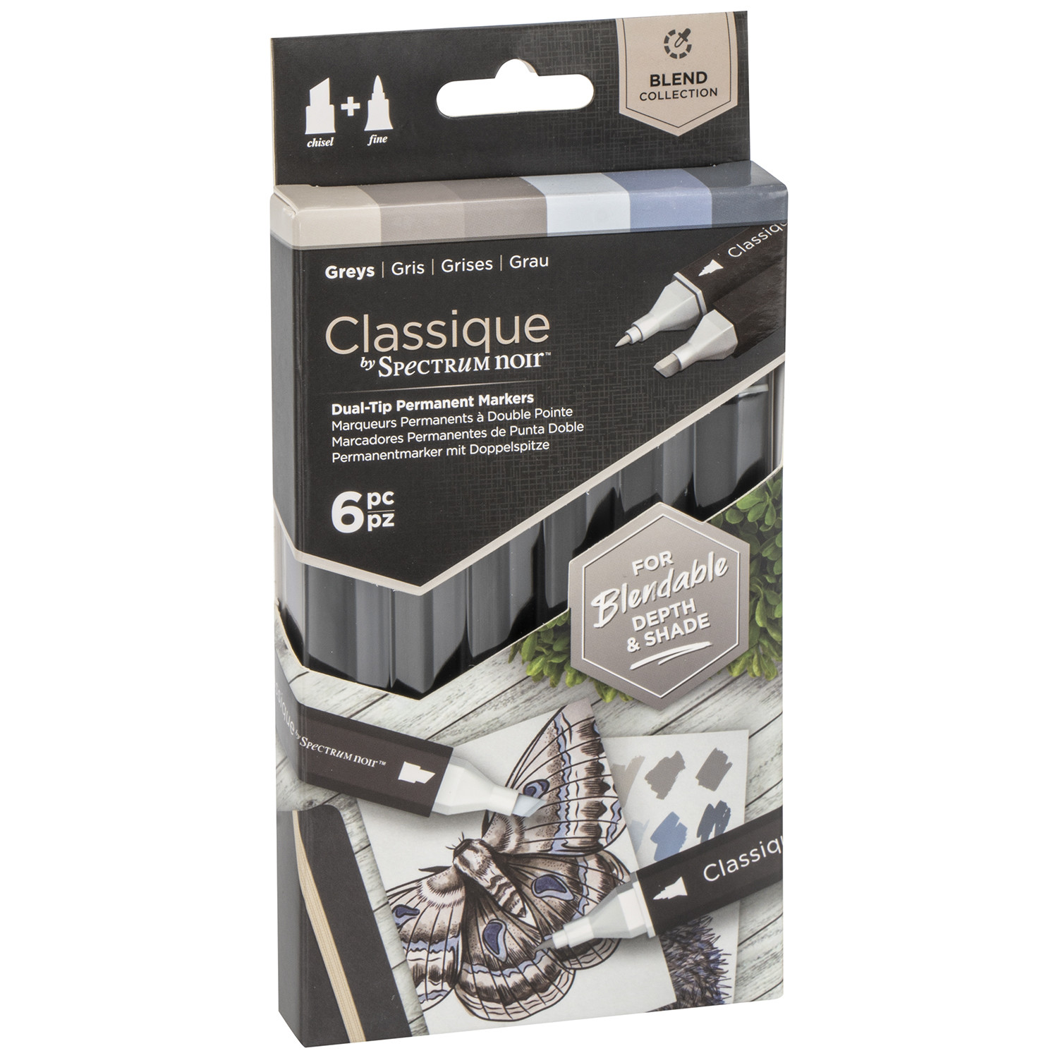 Pack of 6 Classique Pens by Spectrum Noir - Grey Image