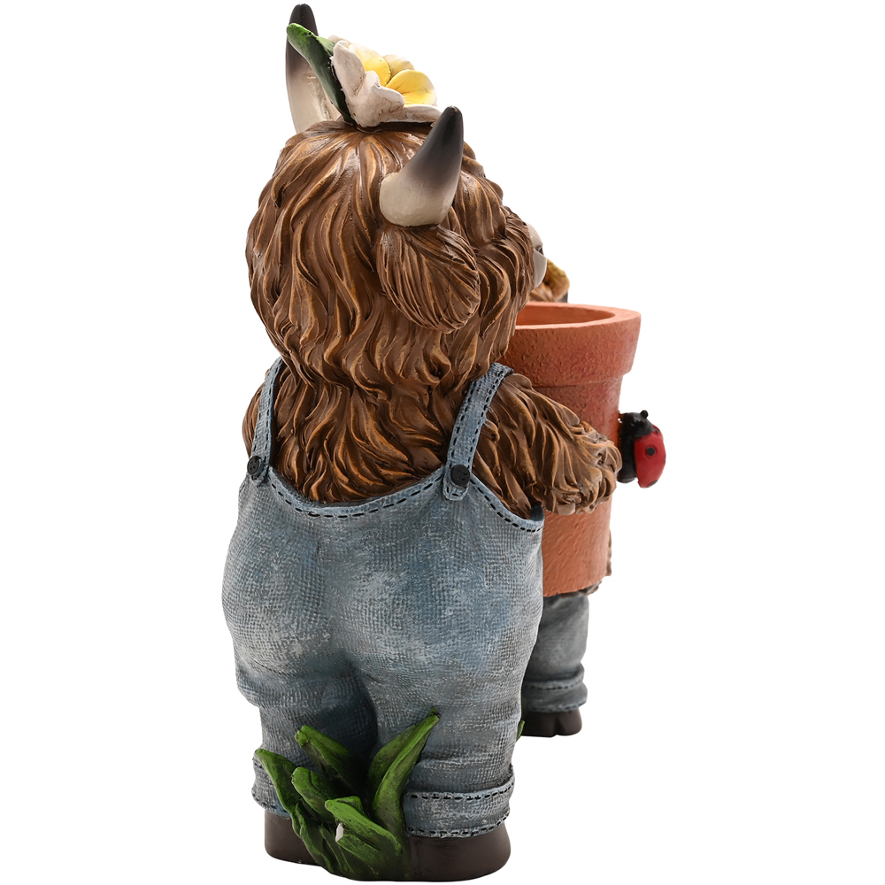 Country Living Big and Little Highland Cows with Plant Pot Image 4
