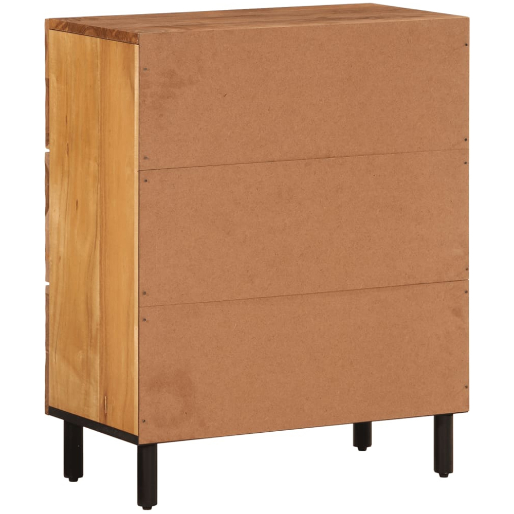 vidaXL 3 Drawer Solid Acacia Wood Side Cabinet Image 6