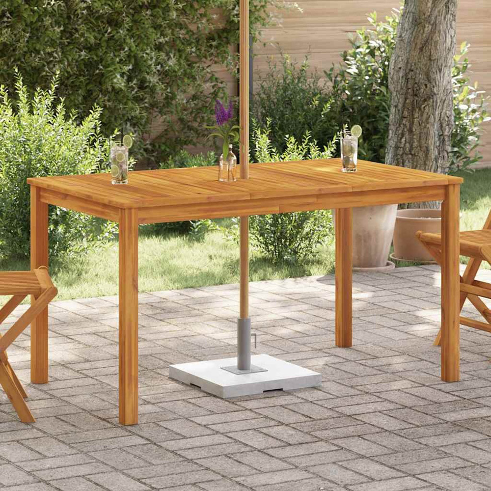 Walplus Medium Solid Acacia Wood Garden Table Image 1