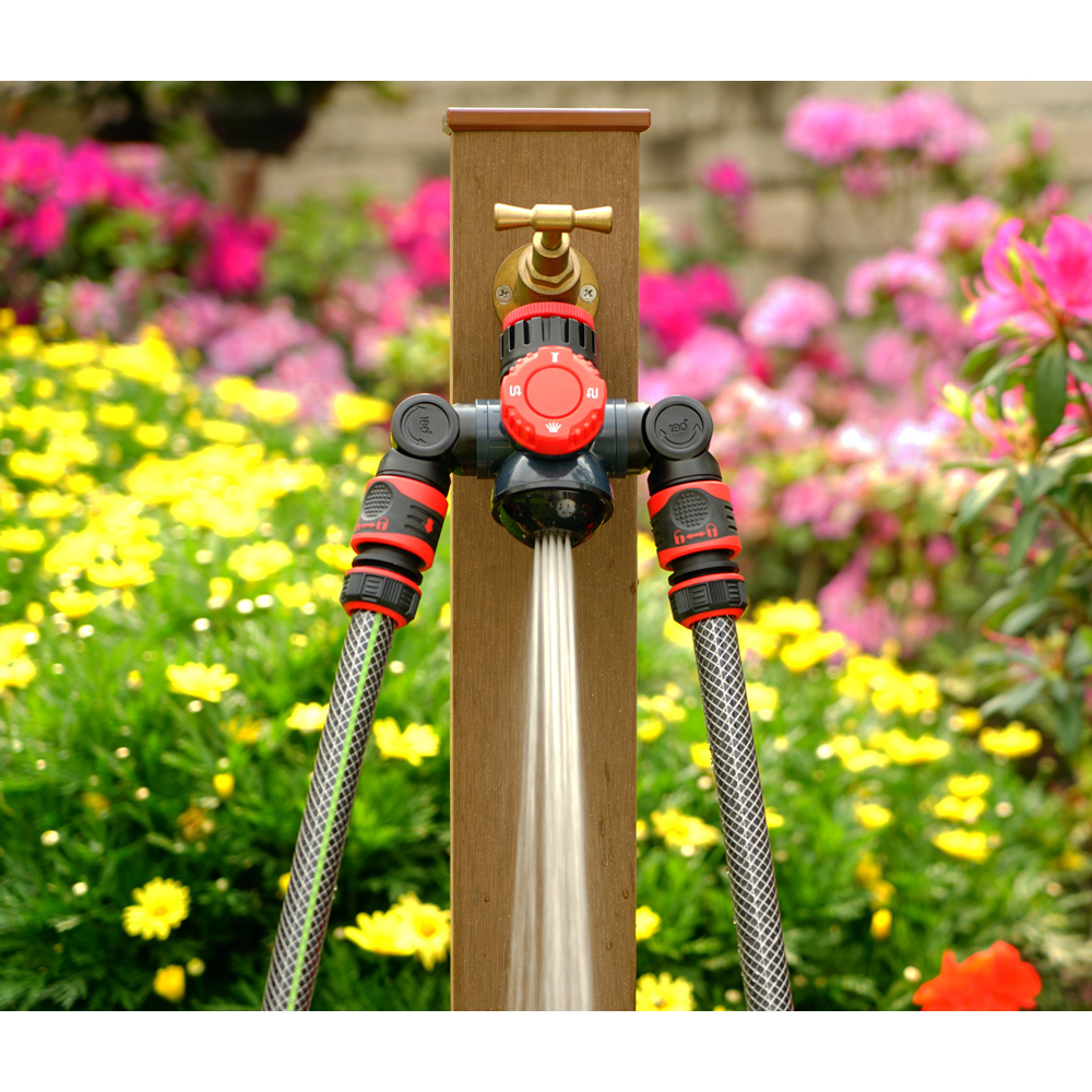 Avilo 3-Way Multi-Function Tap Connector with Twin Hose Outlet Image 5