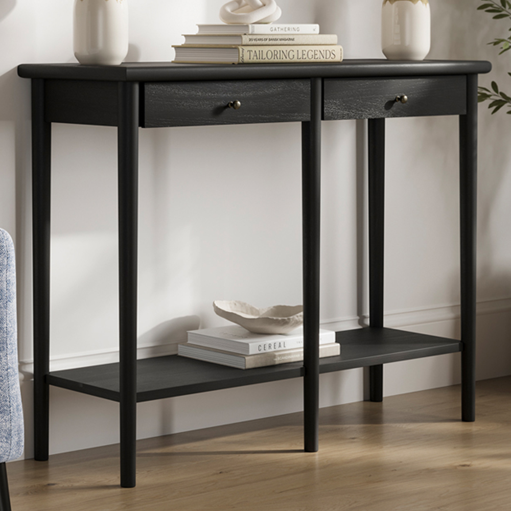 LPD Home Jackson Matte Black Console Table Image 1