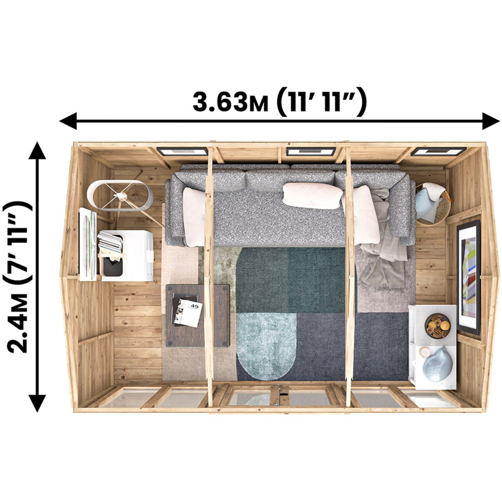 Dunster House RagePanda 12 x 8ft Brown Reverse Superfelt Apex Summerhouse Image 9