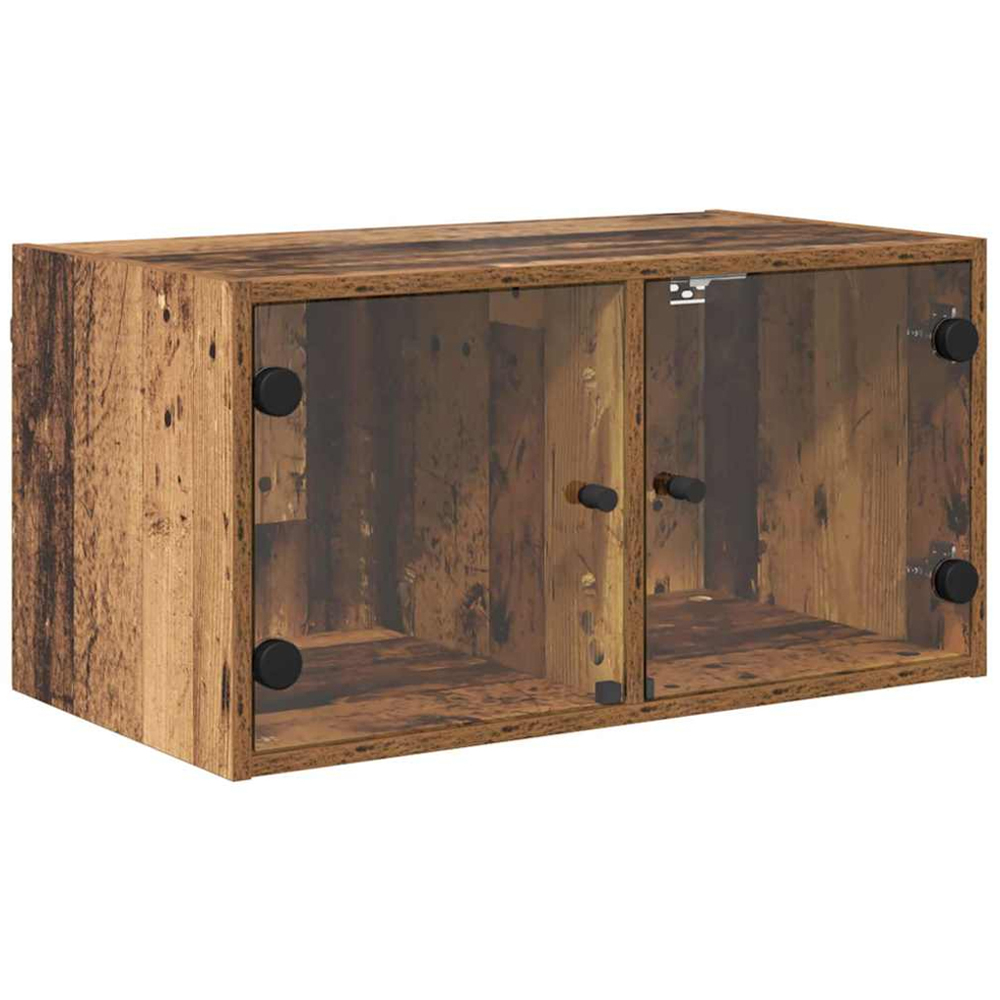 vidaXL 2 Glass Door Old Wood Wall Cabinet Image 2