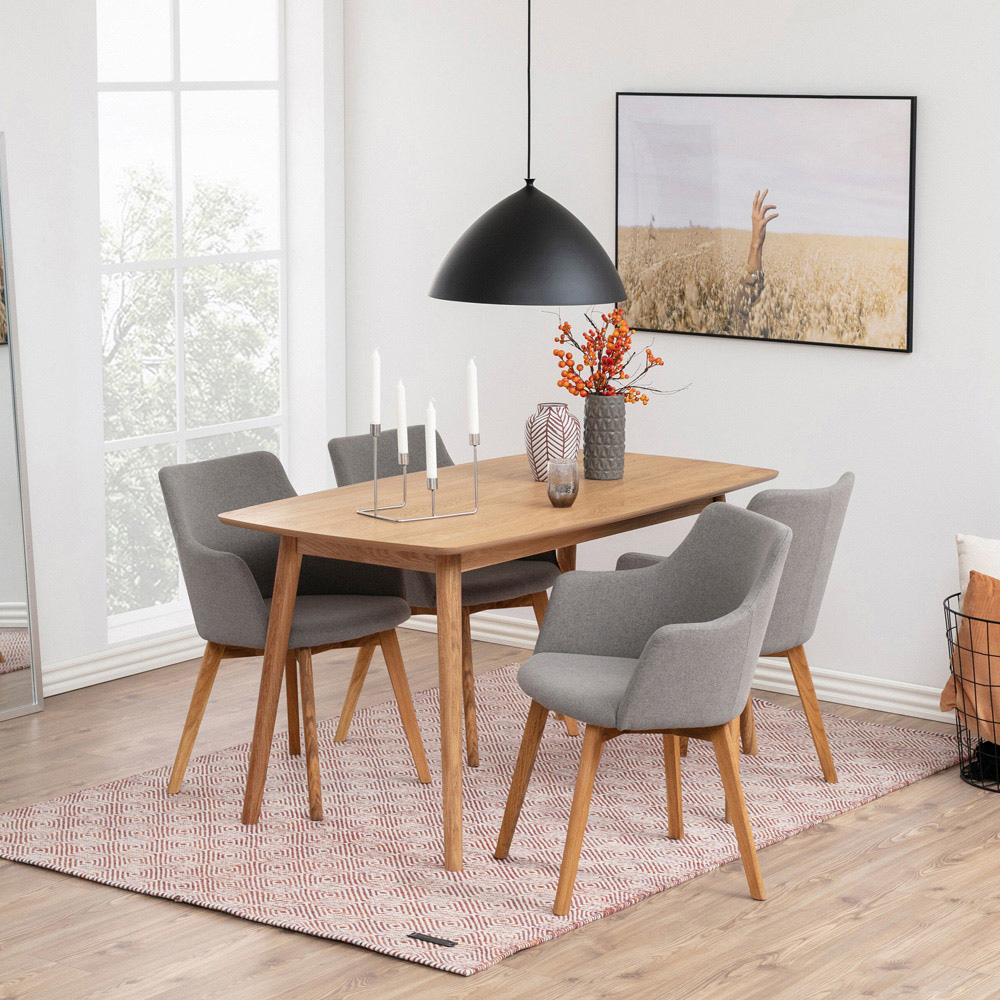 Florence Nagano 6 Seater Dining Table Oak Image 8