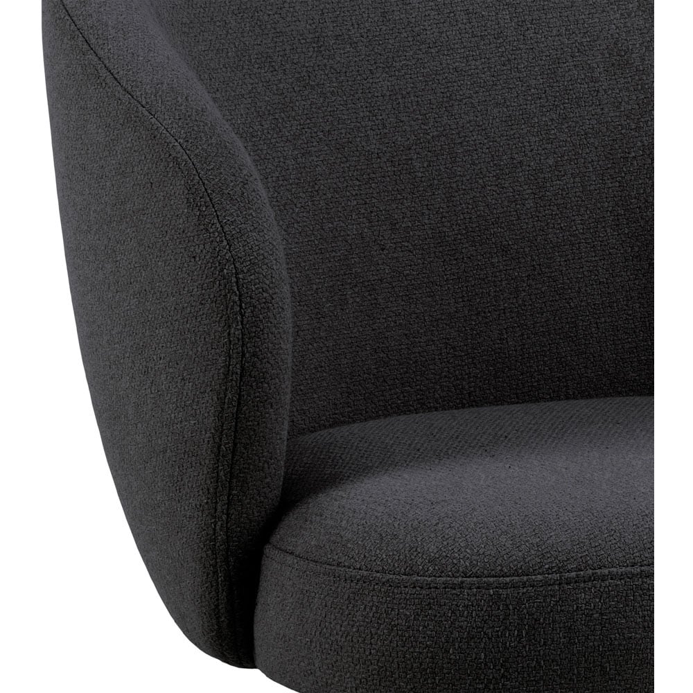 Florence Darlene Black Swivel Dining Chair with Armrest Image 7