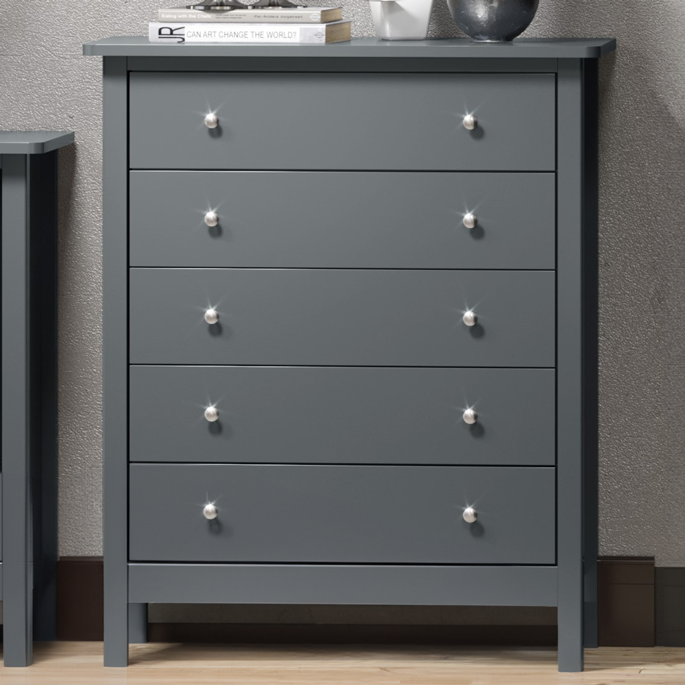 Core Products Como 5 Drawer Midnight Blue Chest of Drawers Image 1