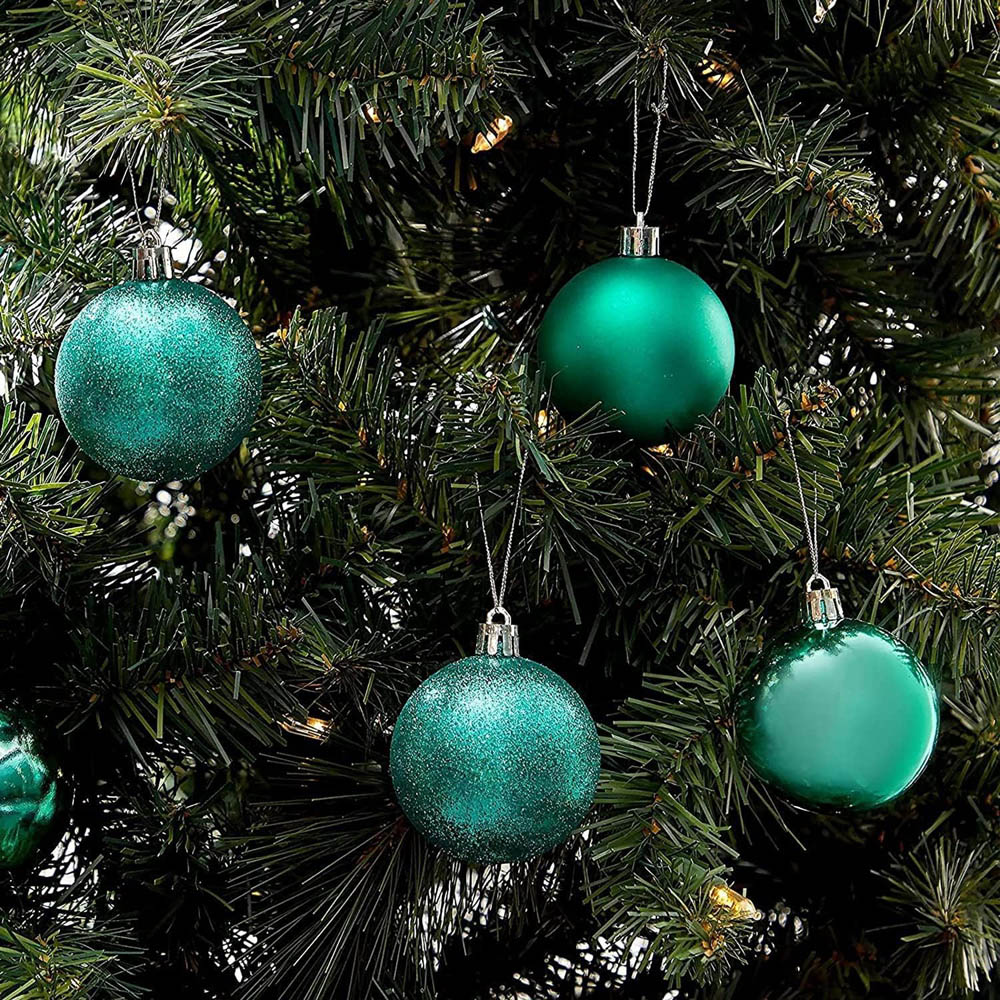 Shatchi 5cm Emerald Green Shatterproof Christmas Bauble 24 Pack Image 4