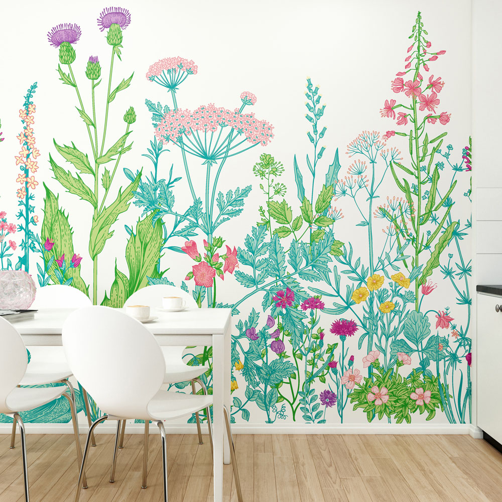 Origin Murals Botanical Fleur Blue Wall Mural Image 1