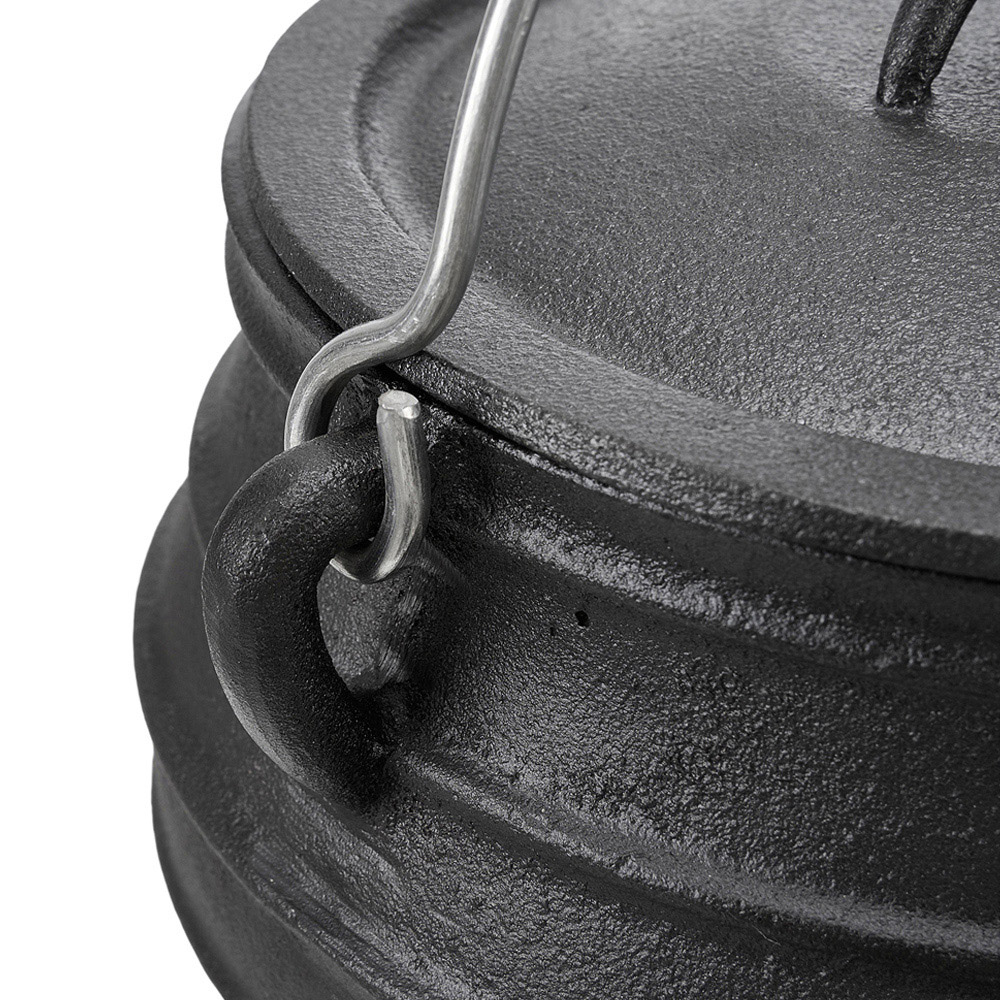 Living and Home 2L Black Cast Iron Cauldron with Lid Image 6
