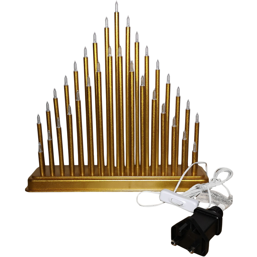 Premier 33 LED Gold Christmas Candle Bridge Image 2