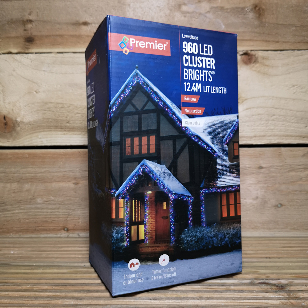 Premier ClusterBrights 960 Rainbow LED Multi-Function Christmas Cluster Light 12.4m Image 7