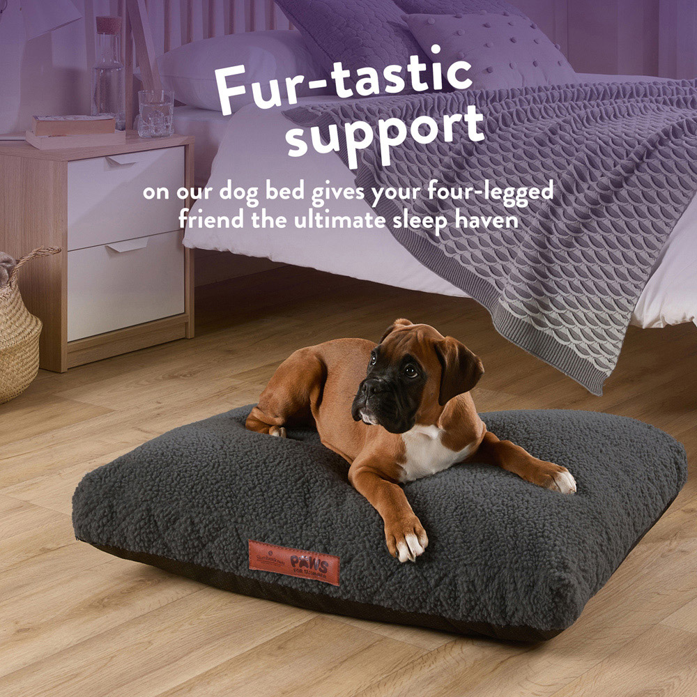 Slumberdown Medium Charcoal Sherpa Pet Bed Image 2
