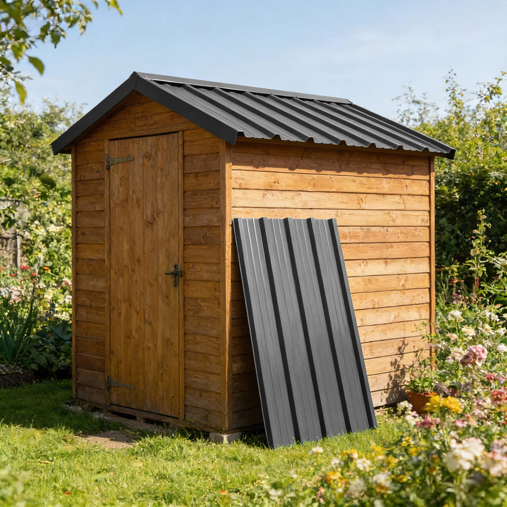Harbour Housewares Anthracite Corrugated Metal Roofing Sheet 110 x 46cm 14 Pack Image 5