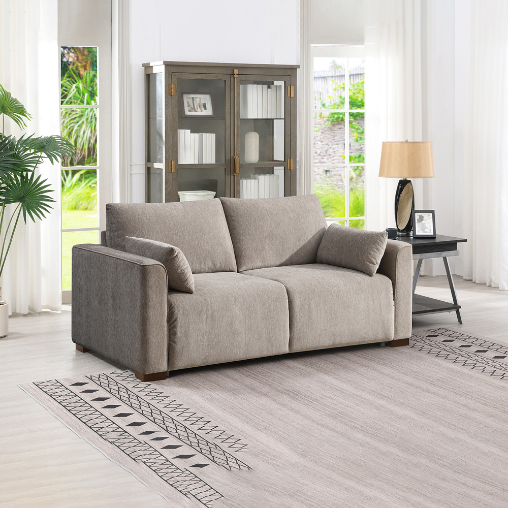 Rockaway 2 Seater Stone Full Foam Sofa Bed Image 5