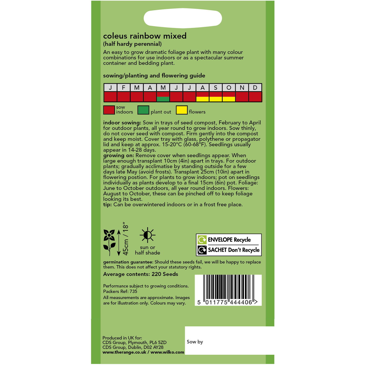 Wilko Coleus Rainbow Mixed Seeds Image 2