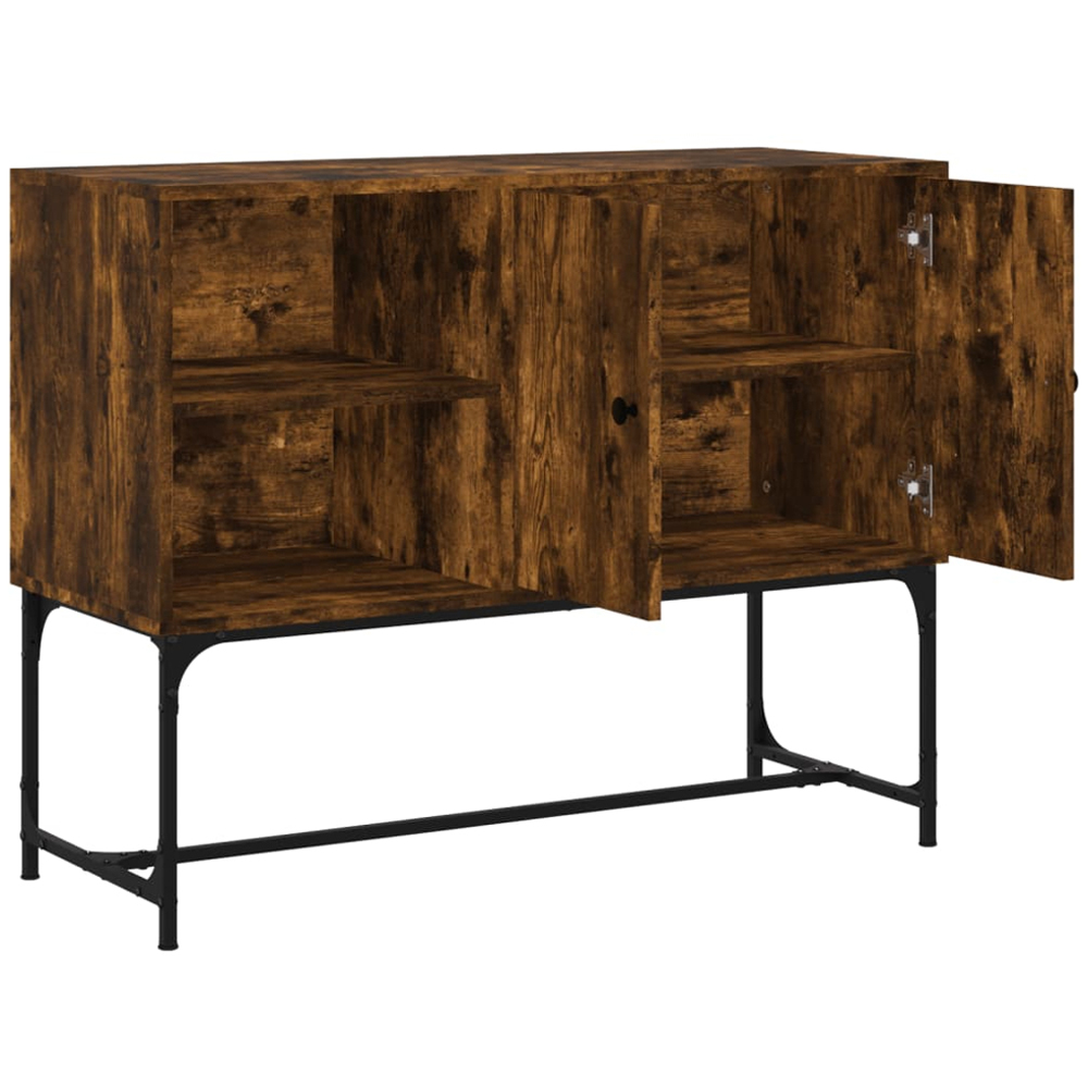 vidaXL 2 Door 2 Shelf Smoked Oak Sideboard Image 5