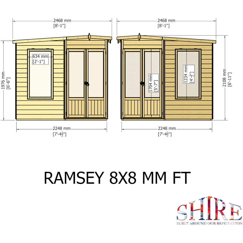 Shire Ramsey 8 x 8ft Shiplap Pent Corner Garden Summerhouse Image 9