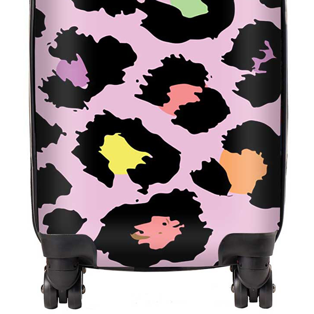 Warren Reed Designer Mini Cabin Pink Leopard Print Suitcase Image 2