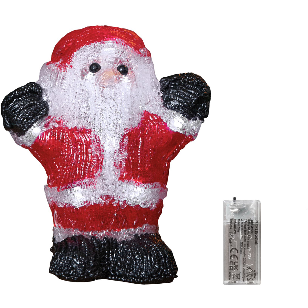 Samuel Alexander Cool White LED Light Up Ice Santa Christmas Decoration 16cm Image 2
