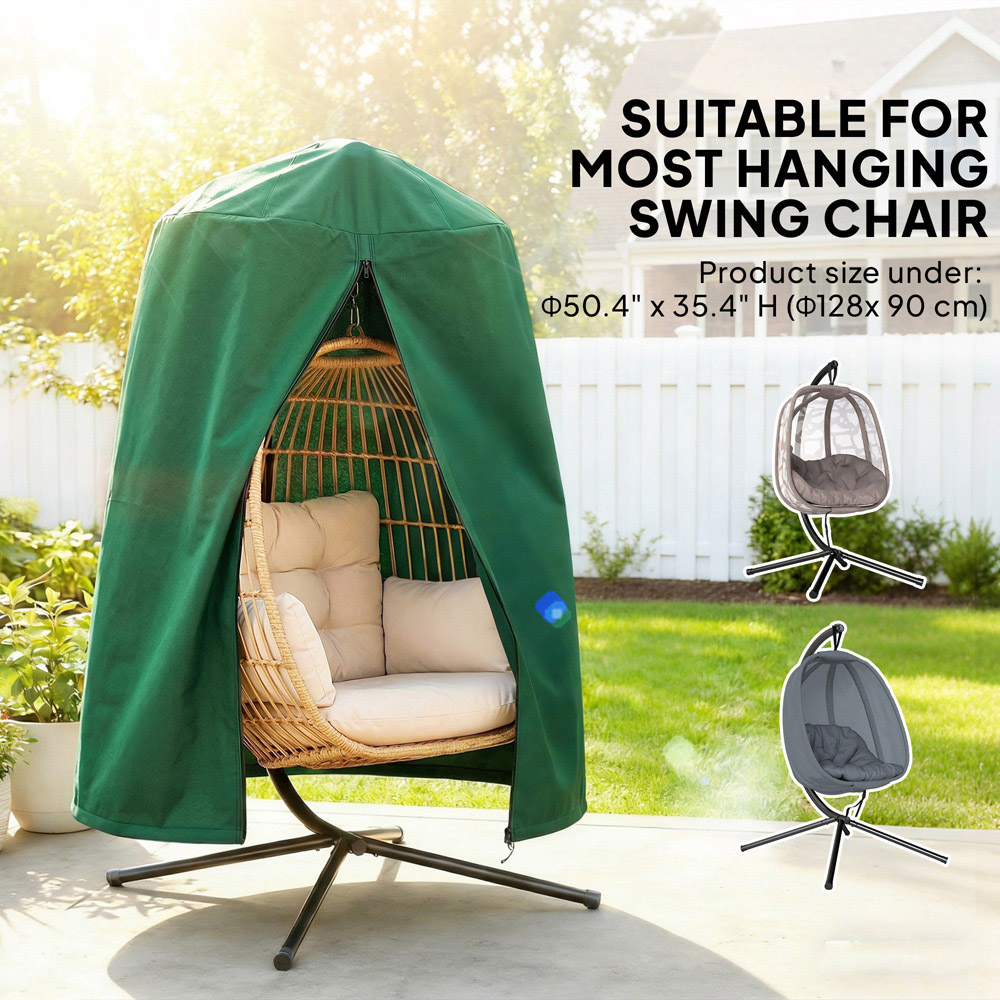 Outsunny Green Waterproof Garden Hanging Egg Chair Cover Image 3