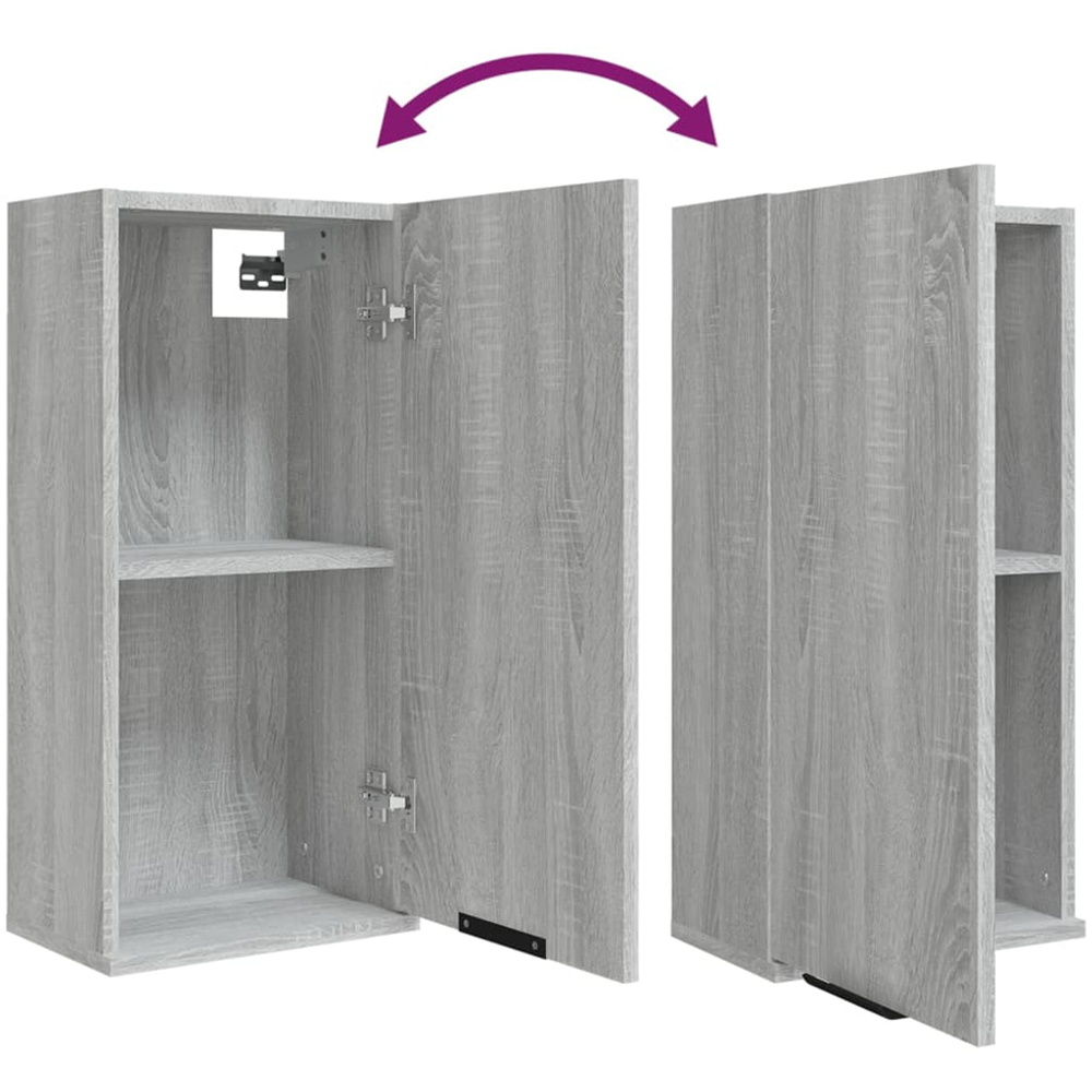 vidaXL Single Door Grey Bathroom Cabinet Image 6
