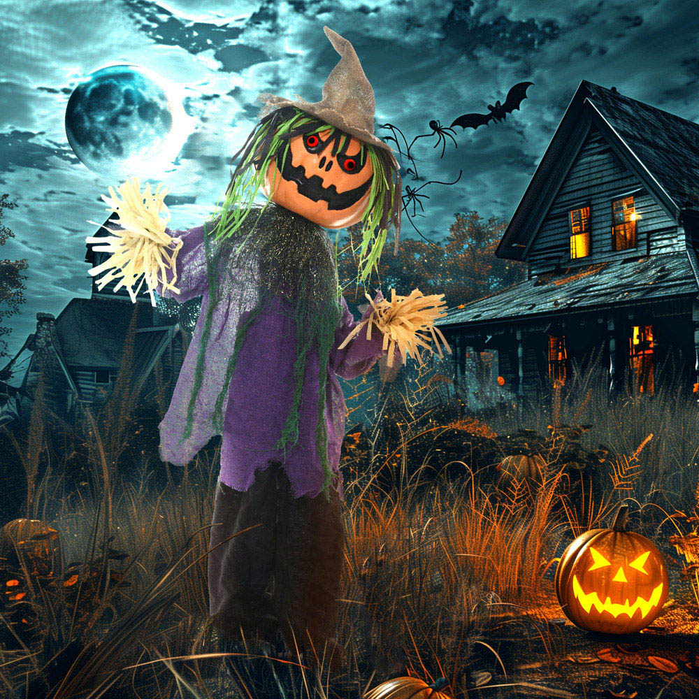 HOMCOM Animated Sinister Pumpkin Man Halloween Prop 4ft Image 2