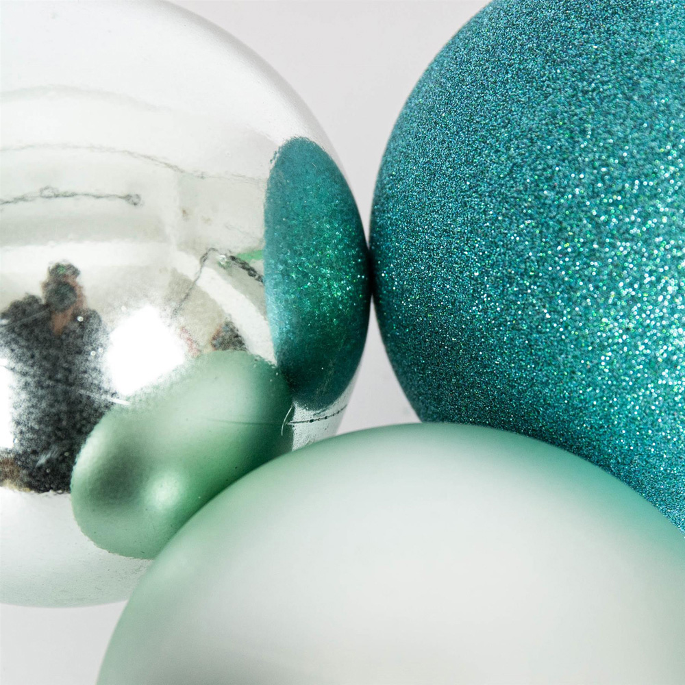 Shatchi Turquoise Shatterproof Christmas Bauble 3 Pack Image 2