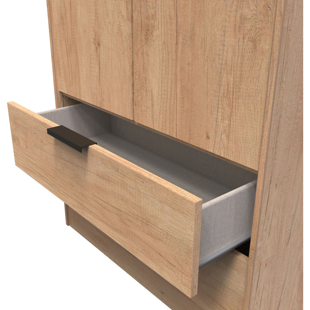 Crowndale Hong Kong 2 Door 2 Drawer Nebraska Oak Tall Wardrobe Ready Assembled Image 7