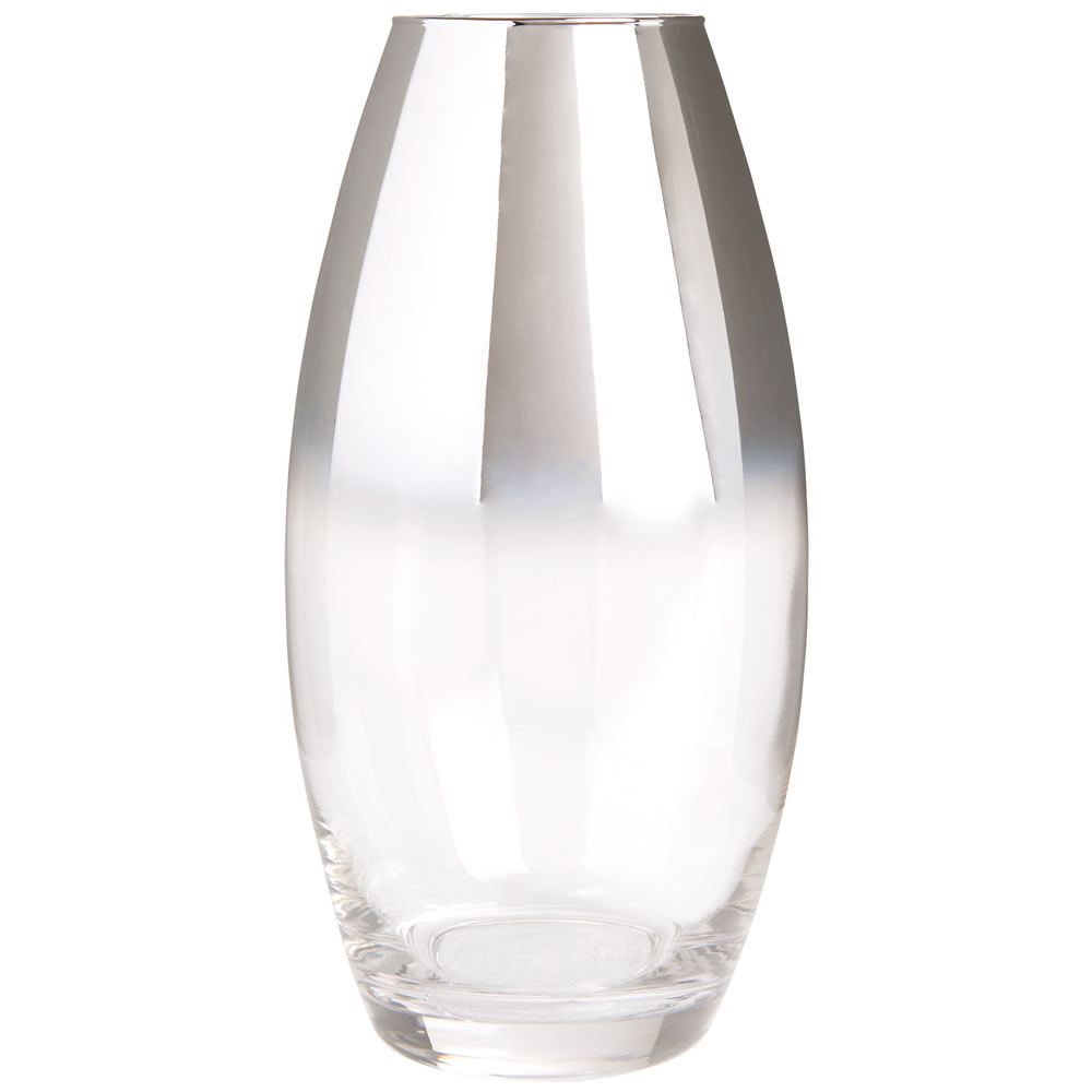 Wilko Silver Ombre Glass Vase Image 1