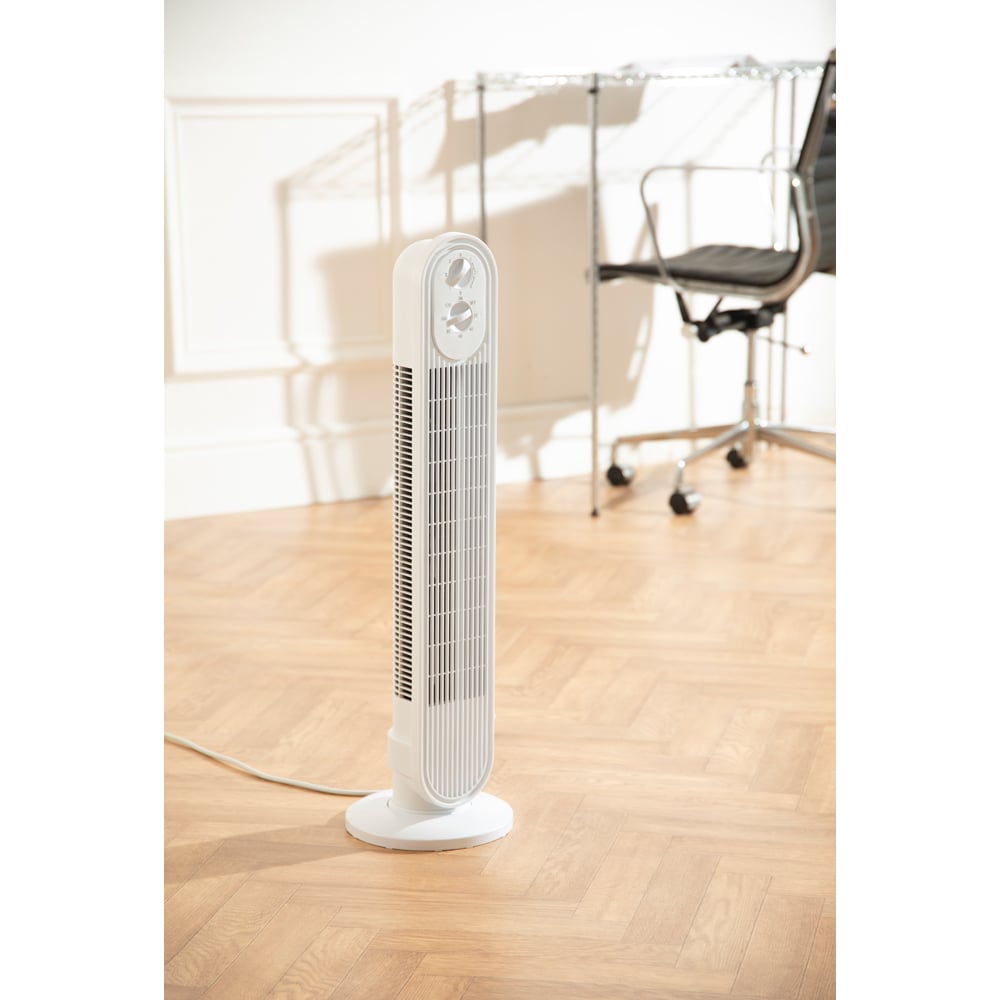 Daewoo Slimline White Tower Fan 30 inch Image 2